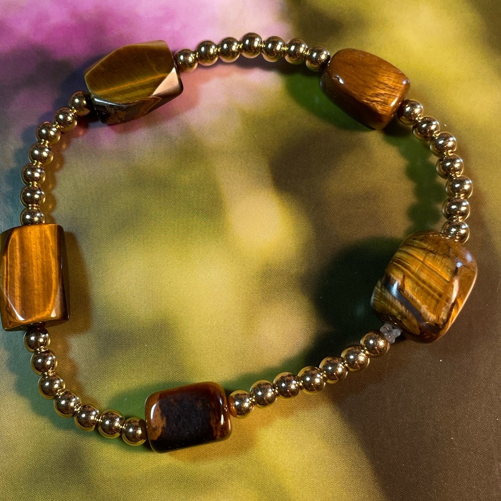 ✔️✔️Genuine Tiger Eye Stretch Bracelet Beaded Bracelet